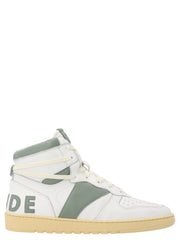 Men's Bicolor Calfskin High Top Sneakers