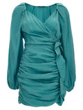 Women's Blue Lyocell Mini Skirt