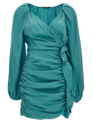 Women's Blue Lyocell Mini Skirt