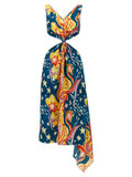 Women's Multicolor Viscose Long Dress