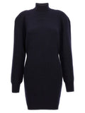 Women's Blue Wool Midi Skirt