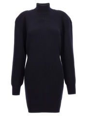 Women's Blue Wool Midi Skirt