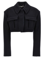 Women's Black Wool Full-Length Jacket Clothing