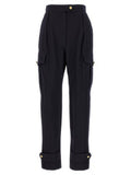 Women's Blue Wool Cargo Pants