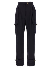Women's Blue Wool Cargo Pants