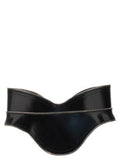Women's Black Leather Regular Belt