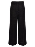 Women's Black Wool Cropped Pants