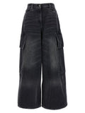 Women's Gray Cotton Cargo Shorts