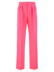 Women's Fuchsia Virgin Wool Casual Pants
