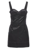 Women's Black Acetate Short Dress