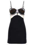 Nensi Dojaka Explosive Flower Dress — Black