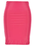 Women's Fuchsia Polyamide Long Skirt