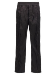 Men's Black Polyamide Casual Pants