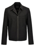 Men's Gray Virgin Wool Jacket Clothing