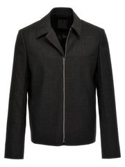 Men's Gray Virgin Wool Jacket Clothing