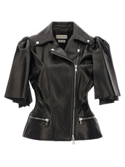 Women's Black Lamb Leather Sleeveless Jacket Clothing