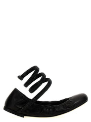 Women's Black Lamb Leather Ballet Flats