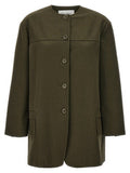 Women's Bicolor Cotton Full-Length Jacket Clothing