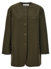 Women's Bicolor Cotton Full-Length Jacket Clothing