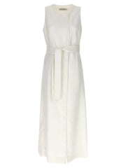Women's White Flax Sleeveless Jacket Clothing