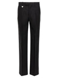 Men's Black Virgin Wool Dress Pants