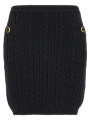 Women's Black Wool Long Skirt