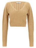 Women's Beige Wool Cardigan Clothing