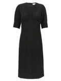 Women's Black Viscose Midi Dress
