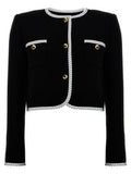 Women's Bicolor Viscose Full-Length Jacket Clothing