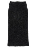 Women's Black Cotton Midi Skirt
