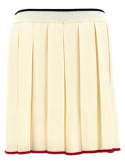 Women's White Virgin Wool Long Skirt