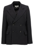 Women's Black Wool Blazer Clothing