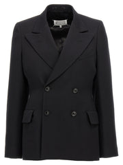 Women's Black Wool Blazer Clothing