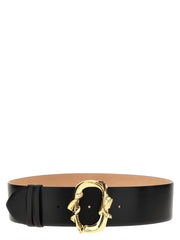 Women's Black Cowhide Regular Belt
