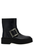 Women's Black Calfskin Ankle Boots