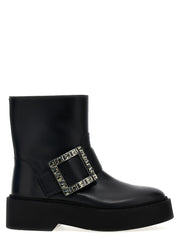 Women's Black Calfskin Ankle Boots
