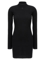 Women's Black Cotton Short Dress