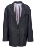 Women's Blue Wool Blazer Clothing