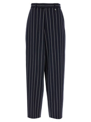Women's Blue Polyester Casual Pants