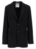 Women's Black Polyester Blazer Clothing