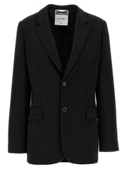 Women's Black Polyester Blazer Clothing