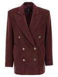 Women's Bordeaux Wool Blazer Clothing
