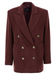 Women's Bordeaux Wool Blazer Clothing