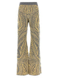 Women's Multicolor Wool Flared Pants