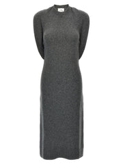 Women's Gray Wool Midi Dress