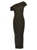 Women's Brown Viscose Long Dress