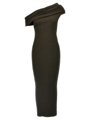 Women's Brown Viscose Long Dress