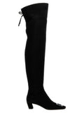 Women's Black Goatskin Over The Knee Shoe