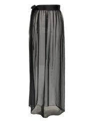 Women's Black Silk Mini Skirt