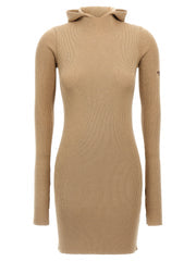 Women's Beige Wool Short Dress